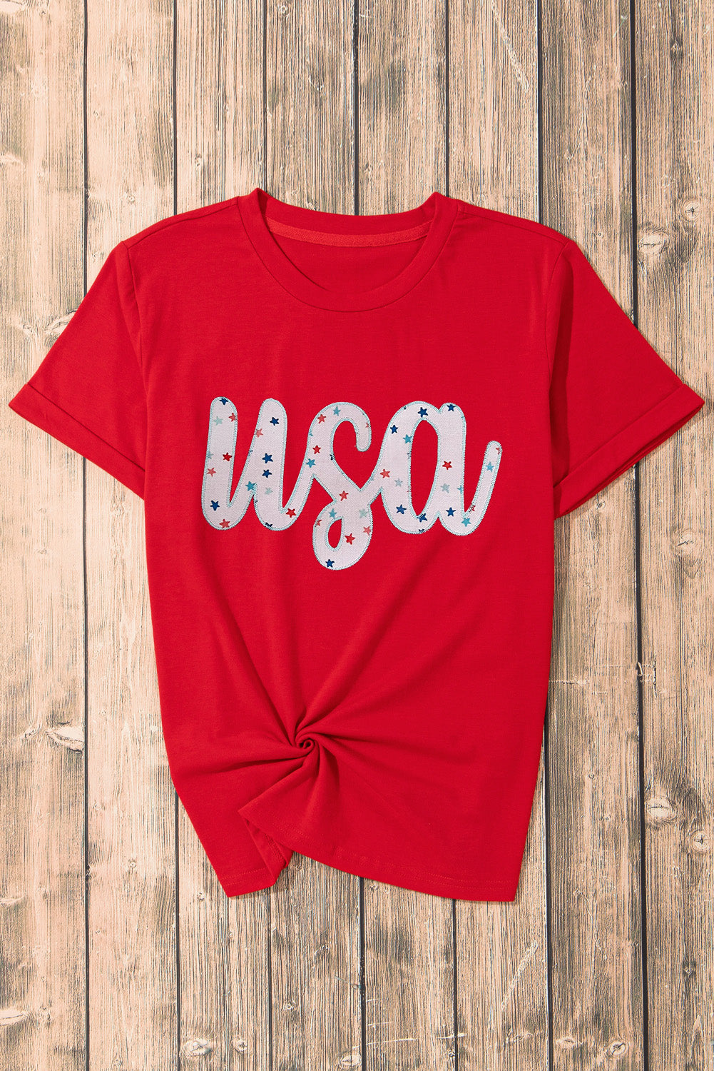 Red Starry usa Graphic Crewneck T Shirt Graphic Tees JT's Designer Fashion