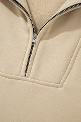 Smoke Gray Zip-up Stand Neck Kangaroo Pocket Sweatshirt Sweatshirts & Hoodies JT's Designer Fashion