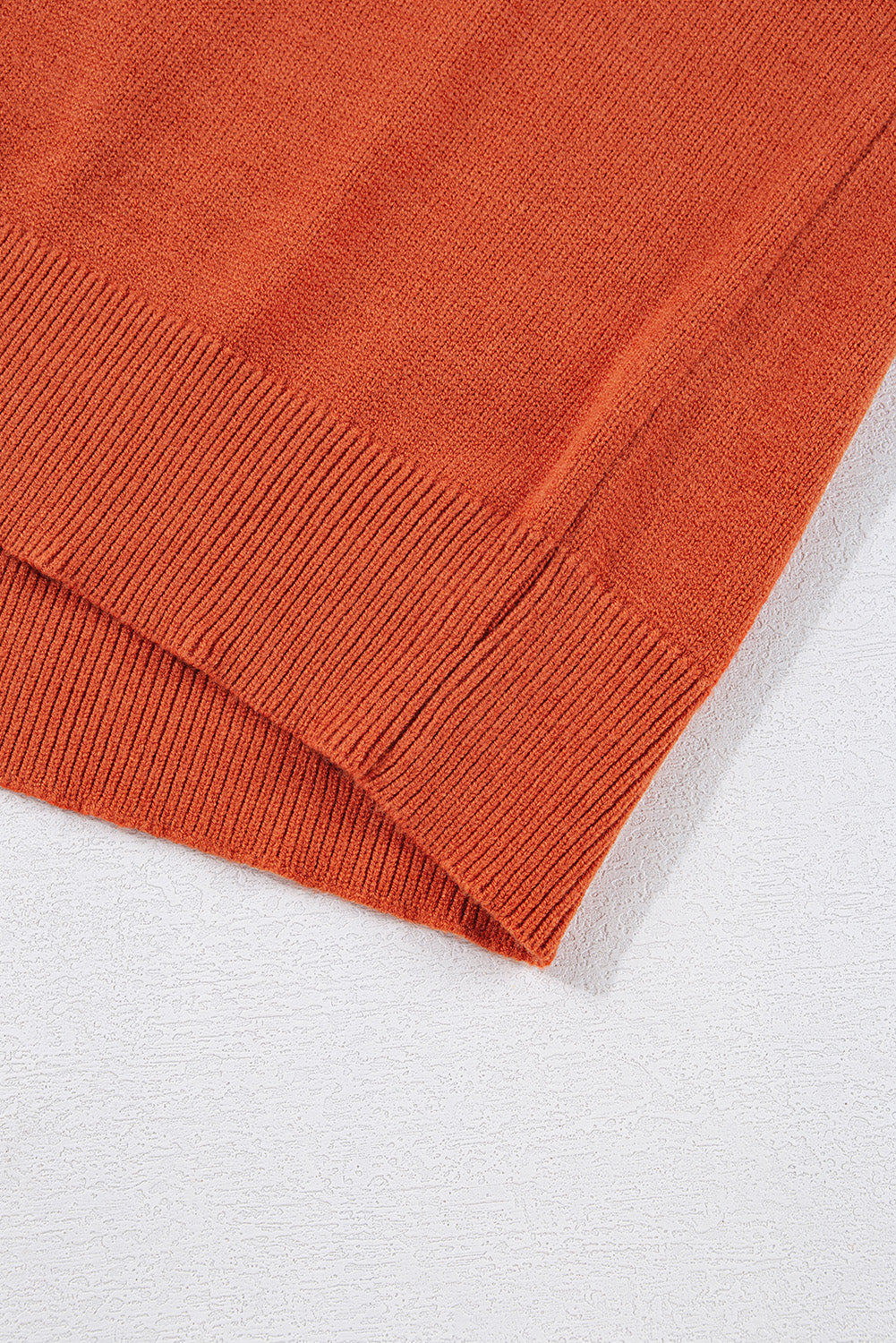 Orange Boo Knitted Pattern Ribbed Edge Drop Shoulder Sweater Sweaters JT's Designer Fashion