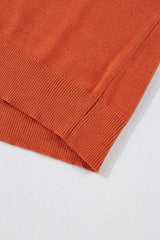 Orange Boo Knitted Pattern Ribbed Edge Drop Shoulder Sweater Sweaters JT's Designer Fashion
