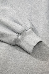 Light Grey Fleece Lined Half Zipper Kangaroo Pockets Loose Hoodie Sweatshirts & Hoodies JT's Designer Fashion
