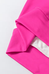 Rose Red Colorblock Striped Drop Shoulder Long Sleeve Top Long Sleeve Tops JT's Designer Fashion
