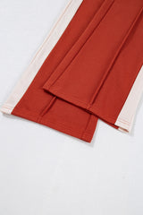 Flamingo Color Block Drawstring High Waist Wide Leg Pants Pants & Culotte JT's Designer Fashion