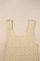 Apricot Textured U Neck Slim Fit Tank Top Sweaters & Cardigans JT's Designer Fashion