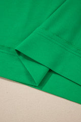 Bright Green Two Tone Contrast Textured Crewneck Tee and Shorts Set Short Sets JT's Designer Fashion