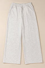Light Grey Cross-Waist Wide Leg Lounge Pants Pants & Culotte JT's Designer Fashion