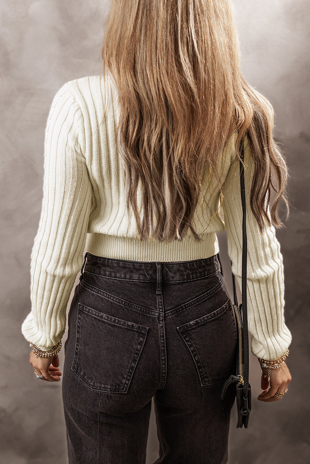 White Cable Knit Cropped Sweater Sweaters JT's Designer Fashion