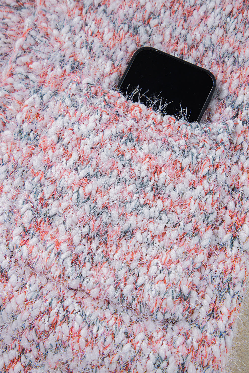 Pink Multicolor Confetti Open Front Knit Cardigan Cardigans JT's Designer Fashion