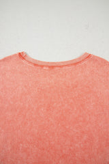 Carrot Mineral Wash Pocketed T-shirt Long Dress T Shirt Dresses JT's Designer Fashion