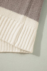 Simply Taupe Colorblock Loose Pullover Sweater Sweaters JT's Designer Fashion
