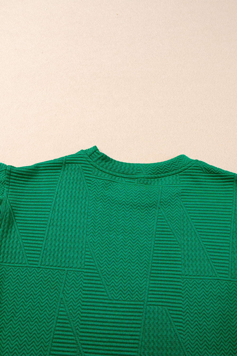 Dark Green Textured Ruffle Split Top and Drawstring Shorts Short Sets JT's Designer Fashion