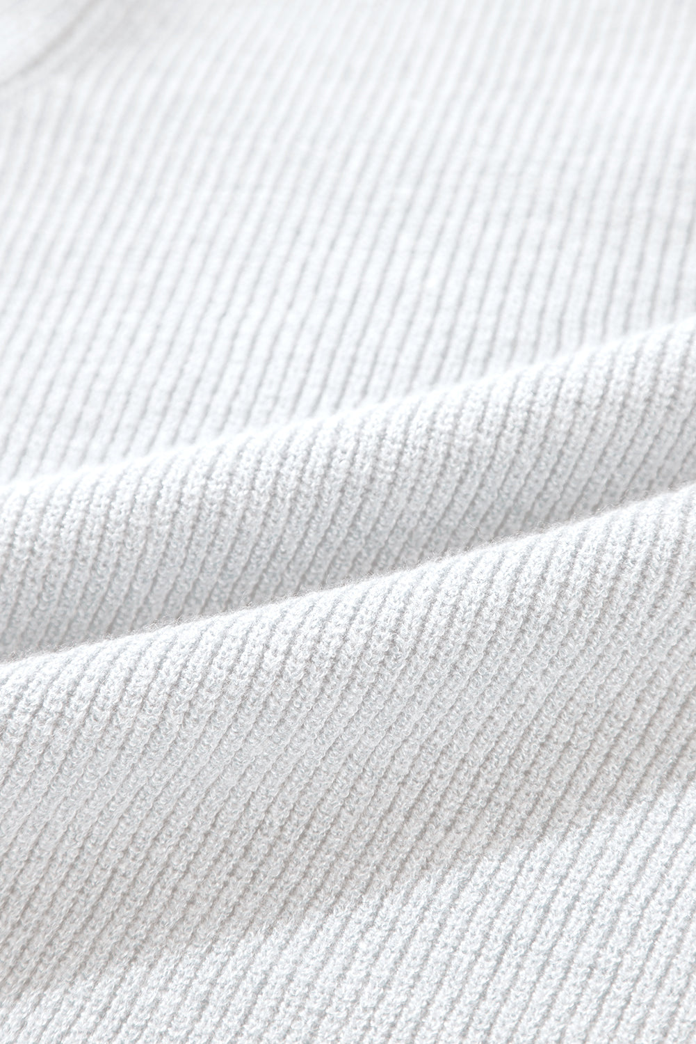 White Lightweight Ribbed Knit Button Front V Neck Cardigan Cardigans JT's Designer Fashion