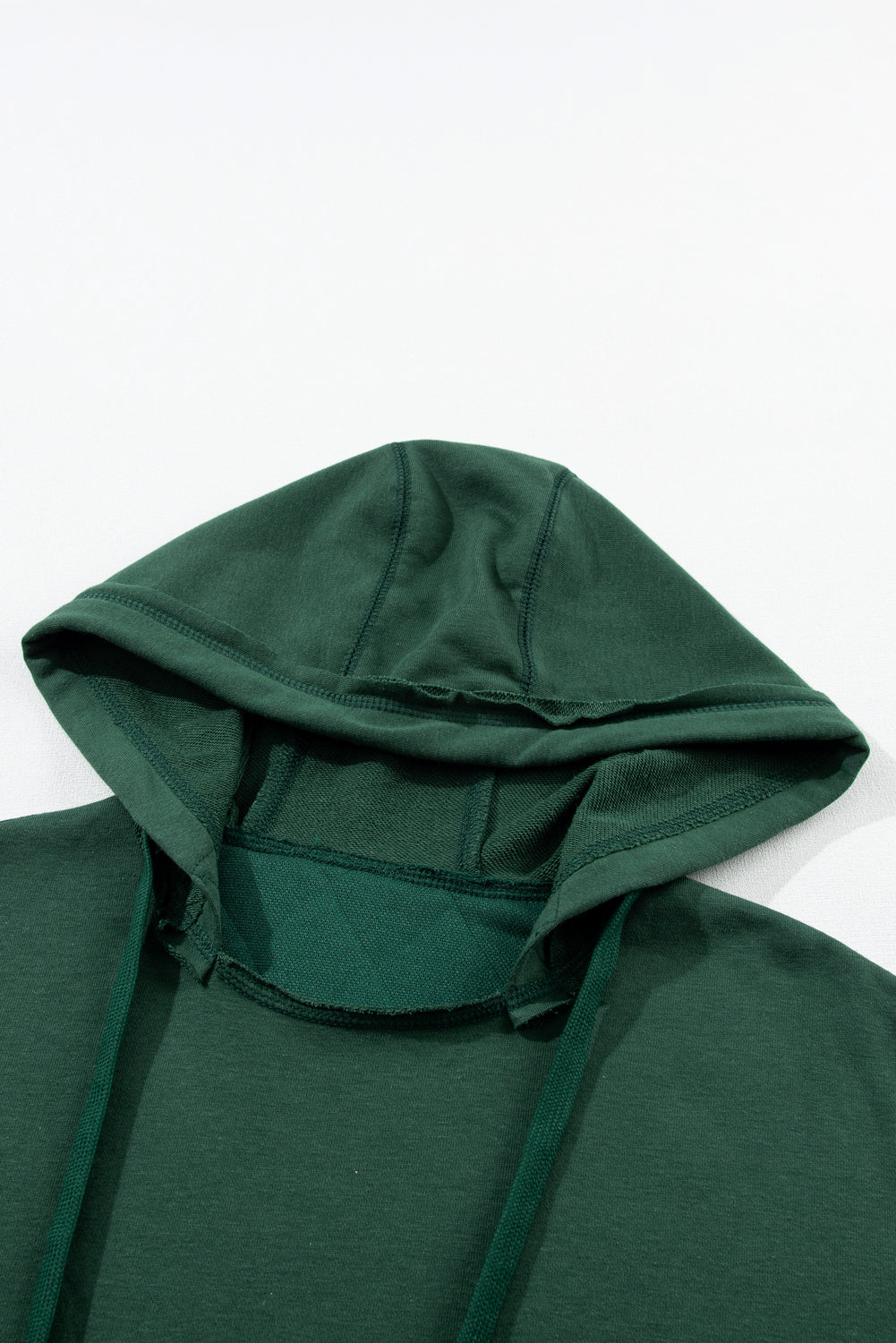 Blackish Green Quilted Patchwork Exposed Seam Hoodie Sweatshirts & Hoodies JT's Designer Fashion