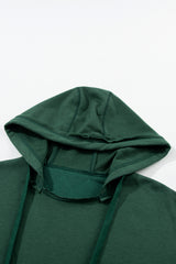 Blackish Green Quilted Patchwork Exposed Seam Hoodie Sweatshirts & Hoodies JT's Designer Fashion