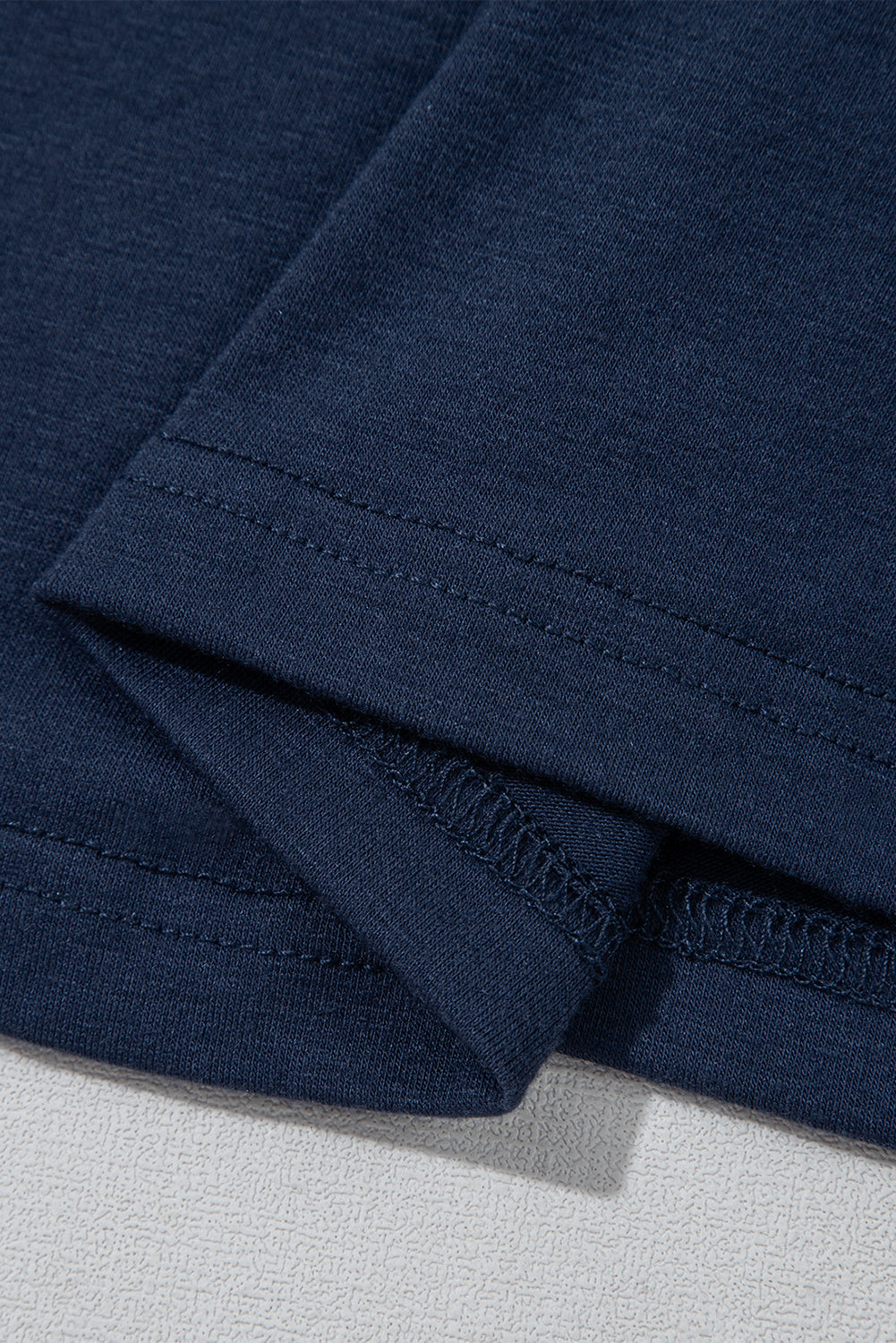 Navy Blue Contrast Lace Raglan Sleeve Pleated Detail Shift Dress T Shirt Dresses JT's Designer Fashion