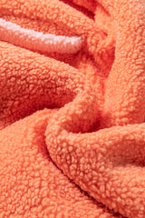 Orange Colorblock Half Zipper Stand Neck Sherpa Sweatshirt Sweatshirts & Hoodies JT's Designer Fashion