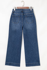 Ashleigh Blue Cropped High Rise Wide Leg Jeans Jeans JT's Designer Fashion
