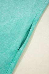 Clearly Aqua Mineral Wash Pocketed T-shirt Long Dress T Shirt Dresses JT's Designer Fashion