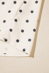 Apricot Polka Dot Print Frilled Collar Lantern Sleeve Blouse Blouses & Shirts JT's Designer Fashion