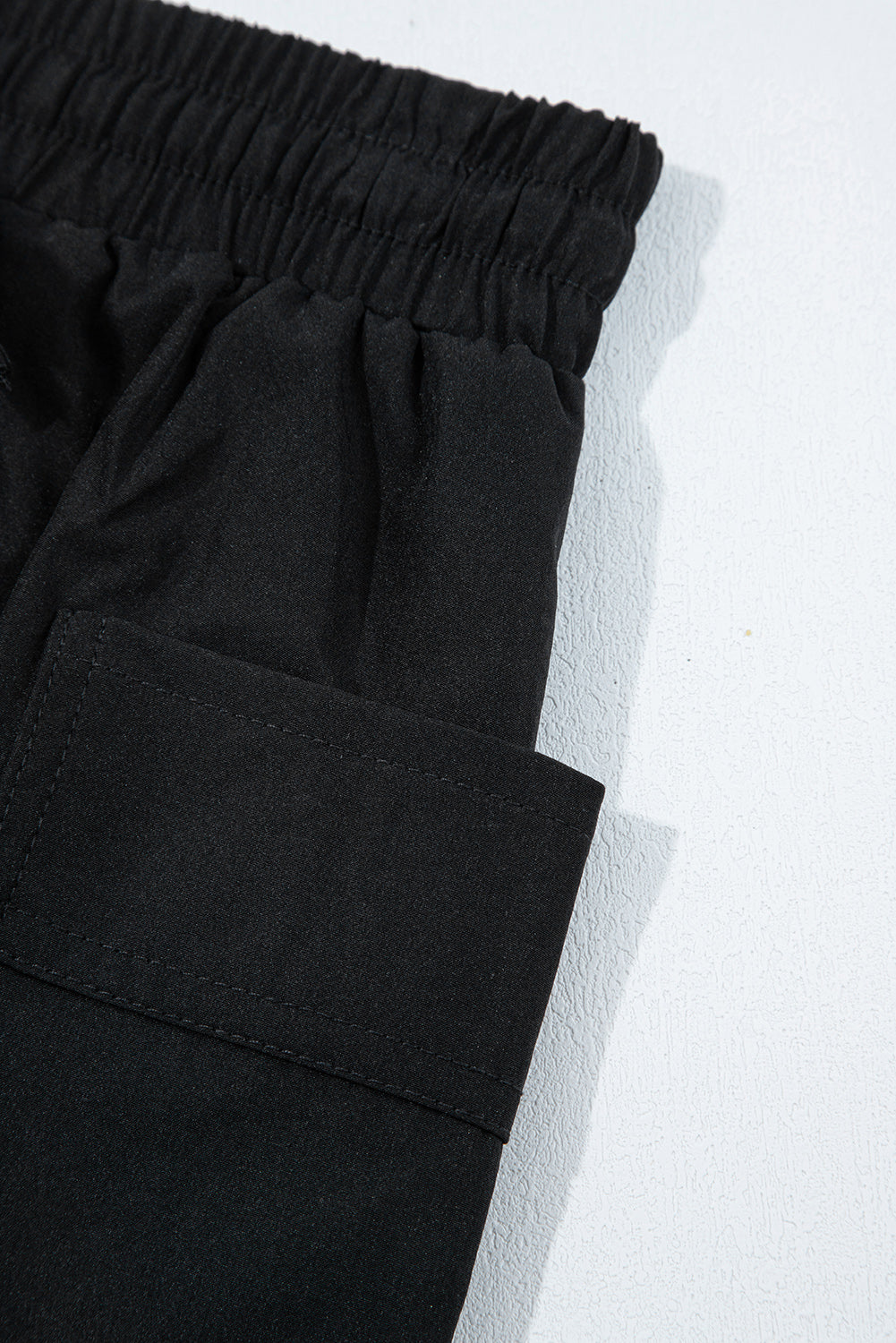 Black Cargo Pocket Elastic Waist Active Casual Skort Casual Shorts JT's Designer Fashion
