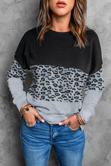Colorblock Contrast Stitching Sweatshirt with Slits Sweatshirts & Hoodies JT's Designer Fashion