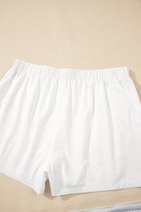 White Bow Decor Pockets Plus Size Shorts Plus Size Bottoms JT's Designer Fashion