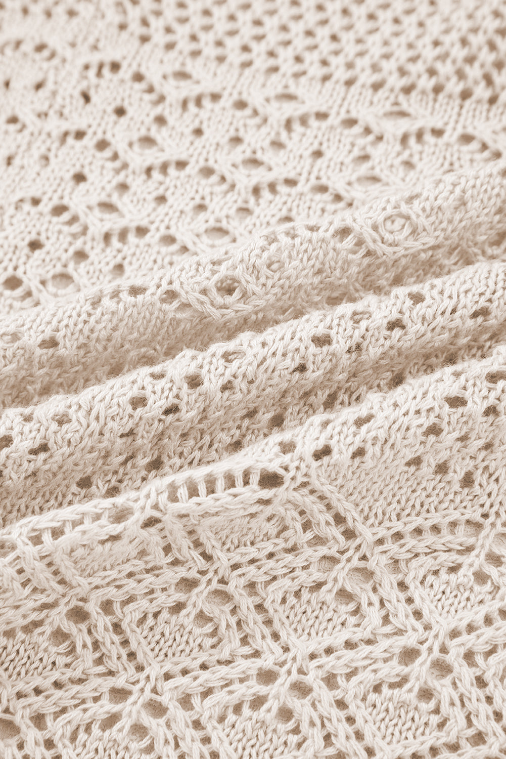 Jet Stream Mix Pattern Hollowed Knit Open Front Cardigan Sweaters JT's Designer Fashion