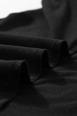 Black Contrast Lace Raglan Sleeve Pleated Detail Shift Dress T Shirt Dresses JT's Designer Fashion