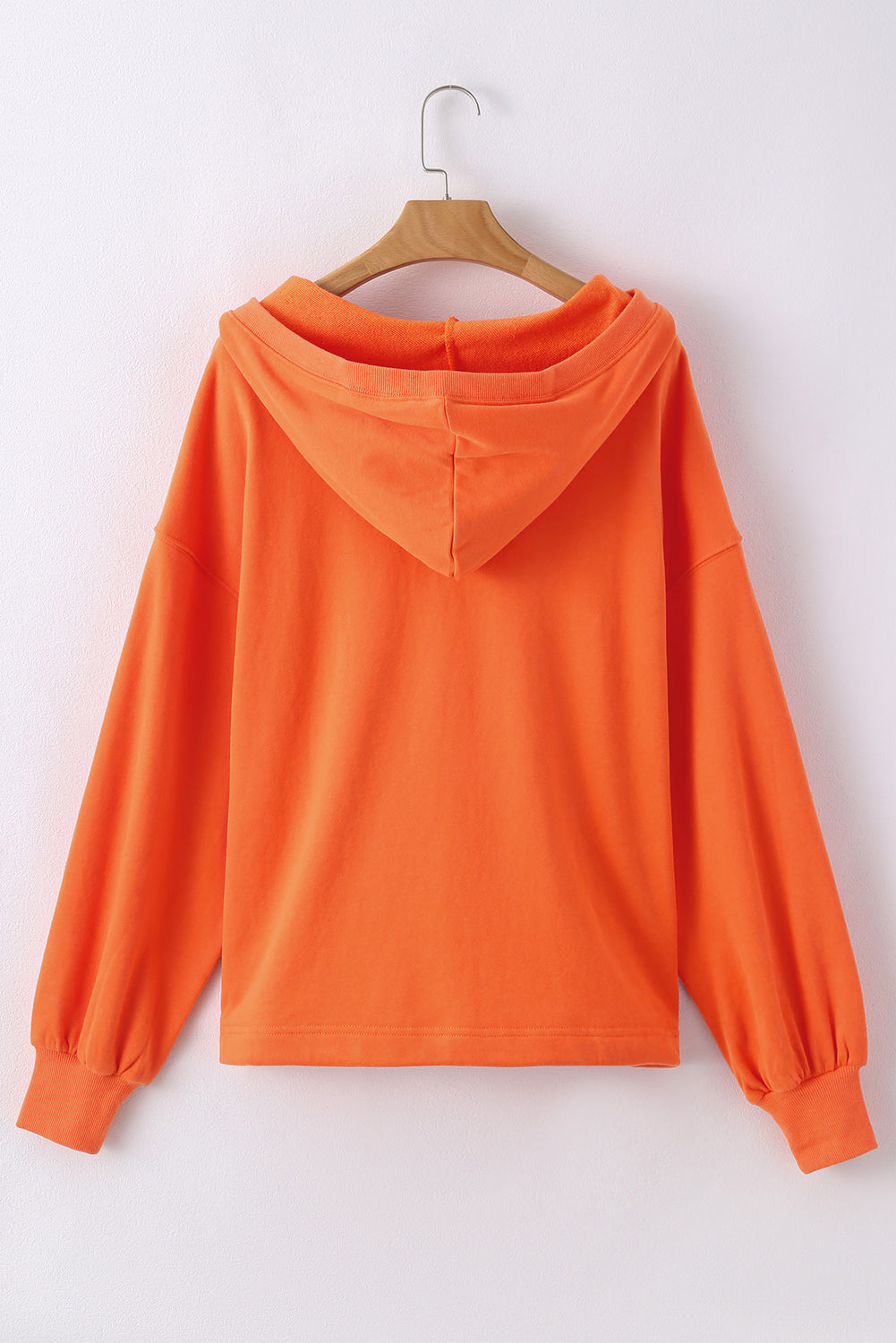 Orange Solid Kangaroo Pocket Half Zipper Oversized Hoodie Sweatshirts & Hoodies JT's Designer Fashion
