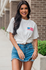 White Back American Flag LIVE FREE Graphic T Shirt Graphic Tees JT's Designer Fashion