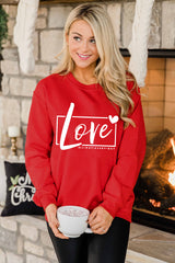 Fiery Red Valentine's Day Love Graphic Sweatshirt Graphic Sweatshirts JT's Designer Fashion