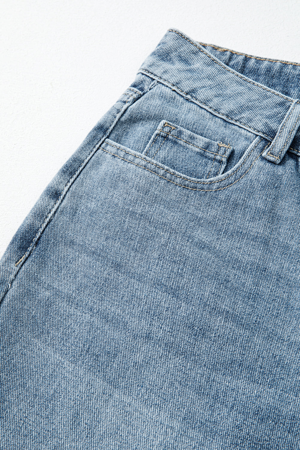 Dusk Blue Embroidered Cropped Wide Leg High Waist Jeans Jeans JT's Designer Fashion