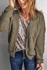 Olive Chunky Wide Long Sleeve Knit Cardigan Sweaters & Cardigans JT's Designer Fashion