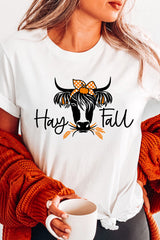 White Hay Fall Cow Head Graphic Tee Graphic Tees JT's Designer Fashion