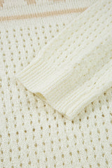 White BEACH Hollow Out Knitted Lightweight Dolman Sweater Sweaters JT's Designer Fashion