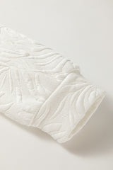White Jacquard Textured Quarter Zipper Shift Mini Dress Mini Dresses JT's Designer Fashion