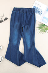 Sky Blue Distressed Bell Bottom Denim Pants Jeans JT's Designer Fashion