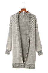 Apricot Plaid Knitted Long Open Front Cardigan Sweaters & Cardigans JT's Designer Fashion