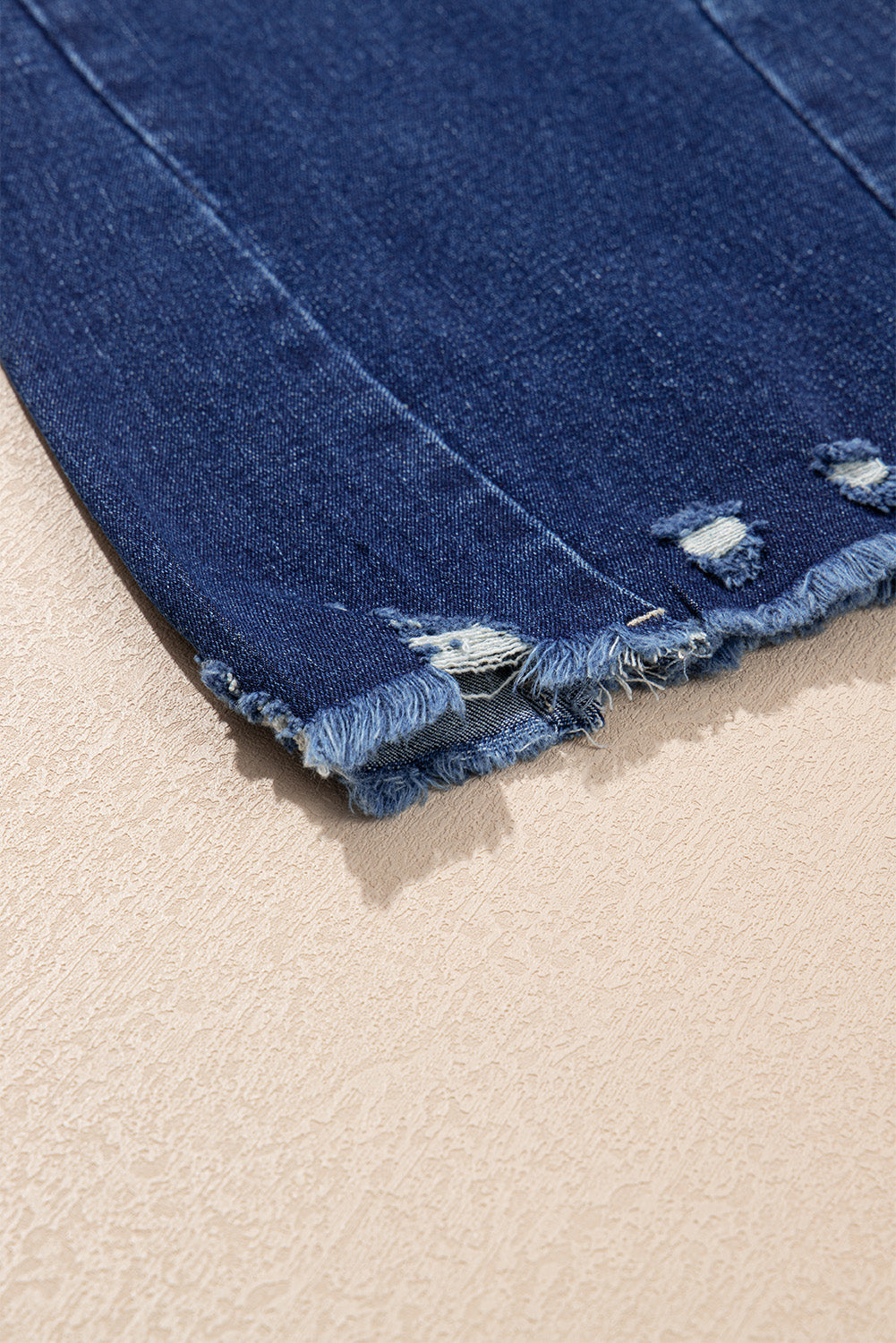 Sail Blue High Rise Dual Button Distressed Raw Hem Flared Jeans Jeans JT's Designer Fashion