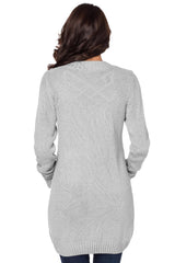 Gray Front Pocket and Buttons Closure Cardigan Sweaters & Cardigans JT's Designer Fashion