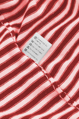 Fiery Red Contrast Trimmed Striped Drop Shoulder Sweater Sweaters JT's Designer Fashion