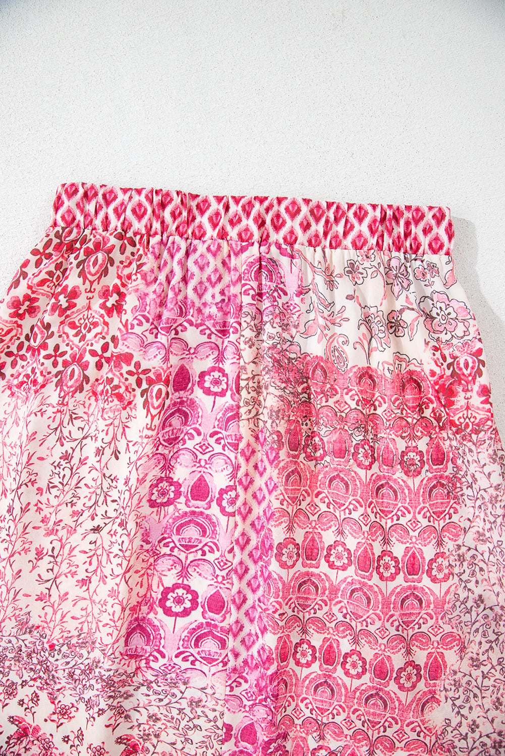 Red Boho Pattern Print Tassel Drawstring High Waist Maxi Dress Skirts & Petticoat JT's Designer Fashion