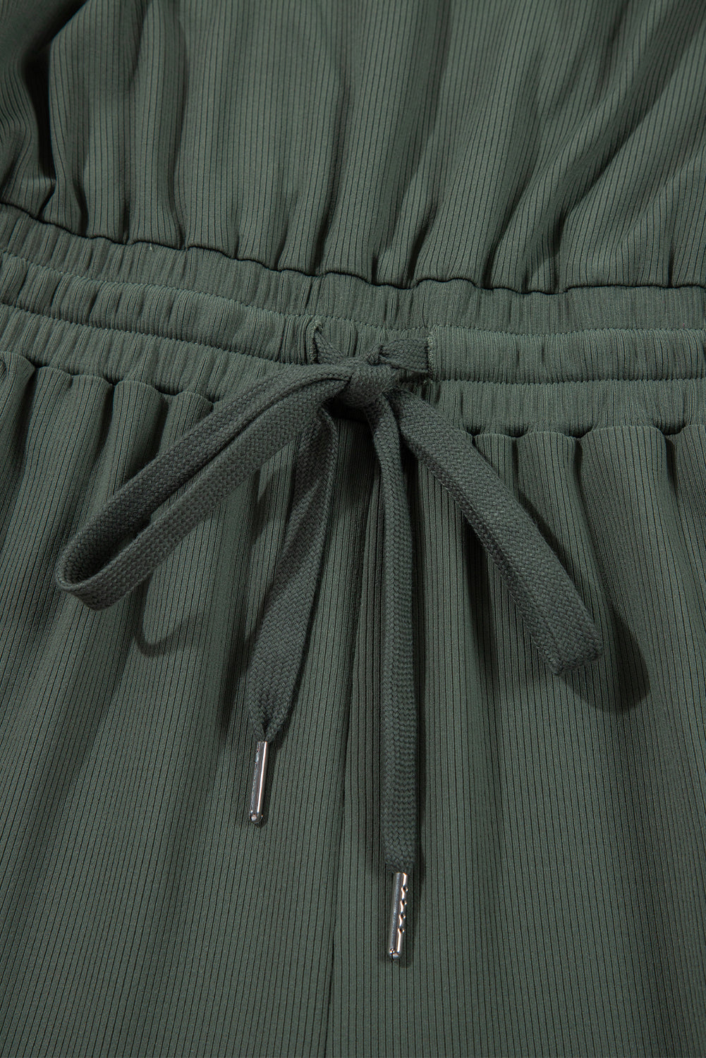 Vineyard Green Buttoned Drawstring Waist Sleeveless Wide Leg Jumpsuit Jumpsuits & Rompers JT's Designer Fashion