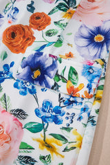 Sky Blue Vibrant Floral Print Cap Sleeve Mini Dress Floral Dresses JT's Designer Fashion