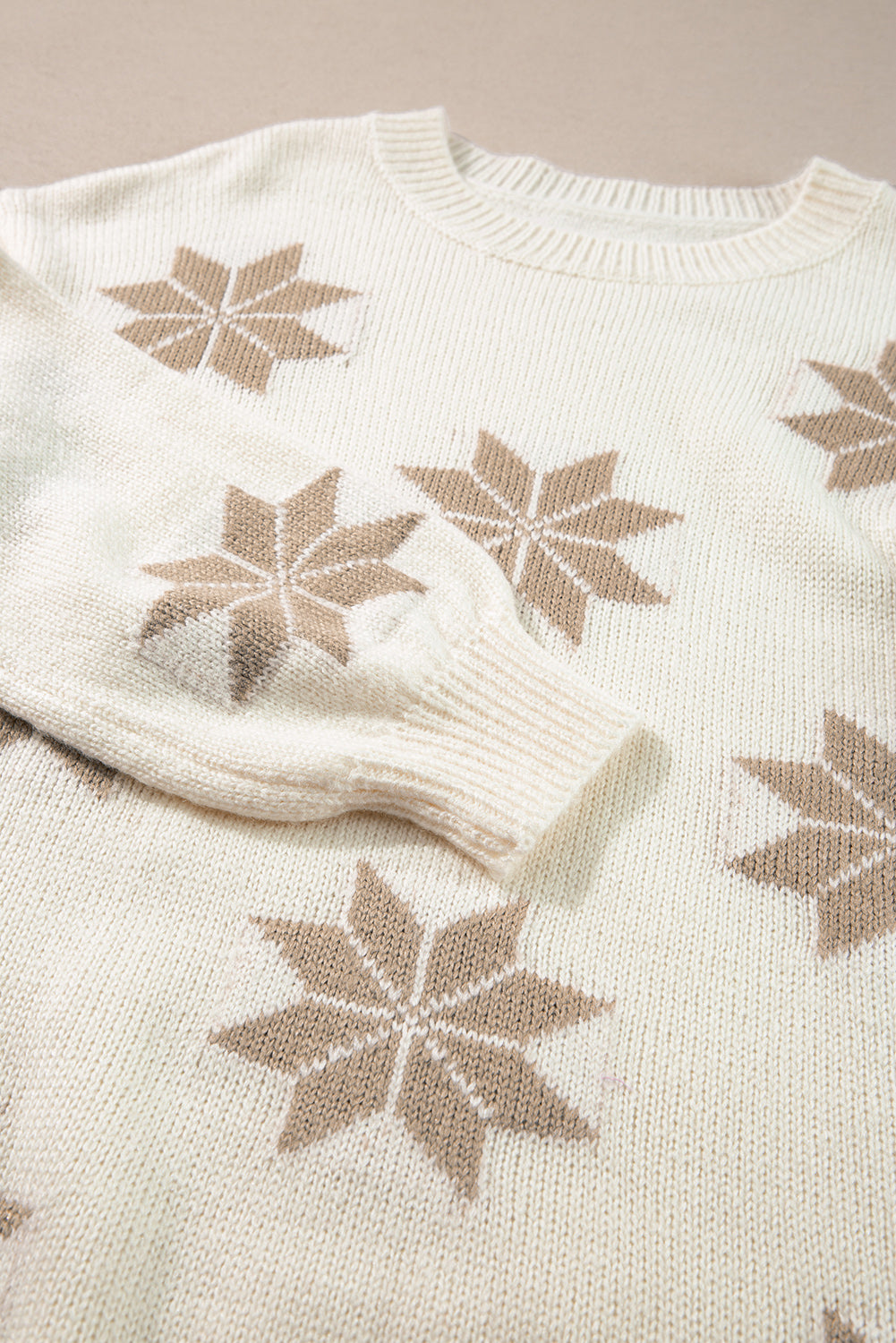 White Snowflake Christmas Tunic Sweater Sweaters JT's Designer Fashion