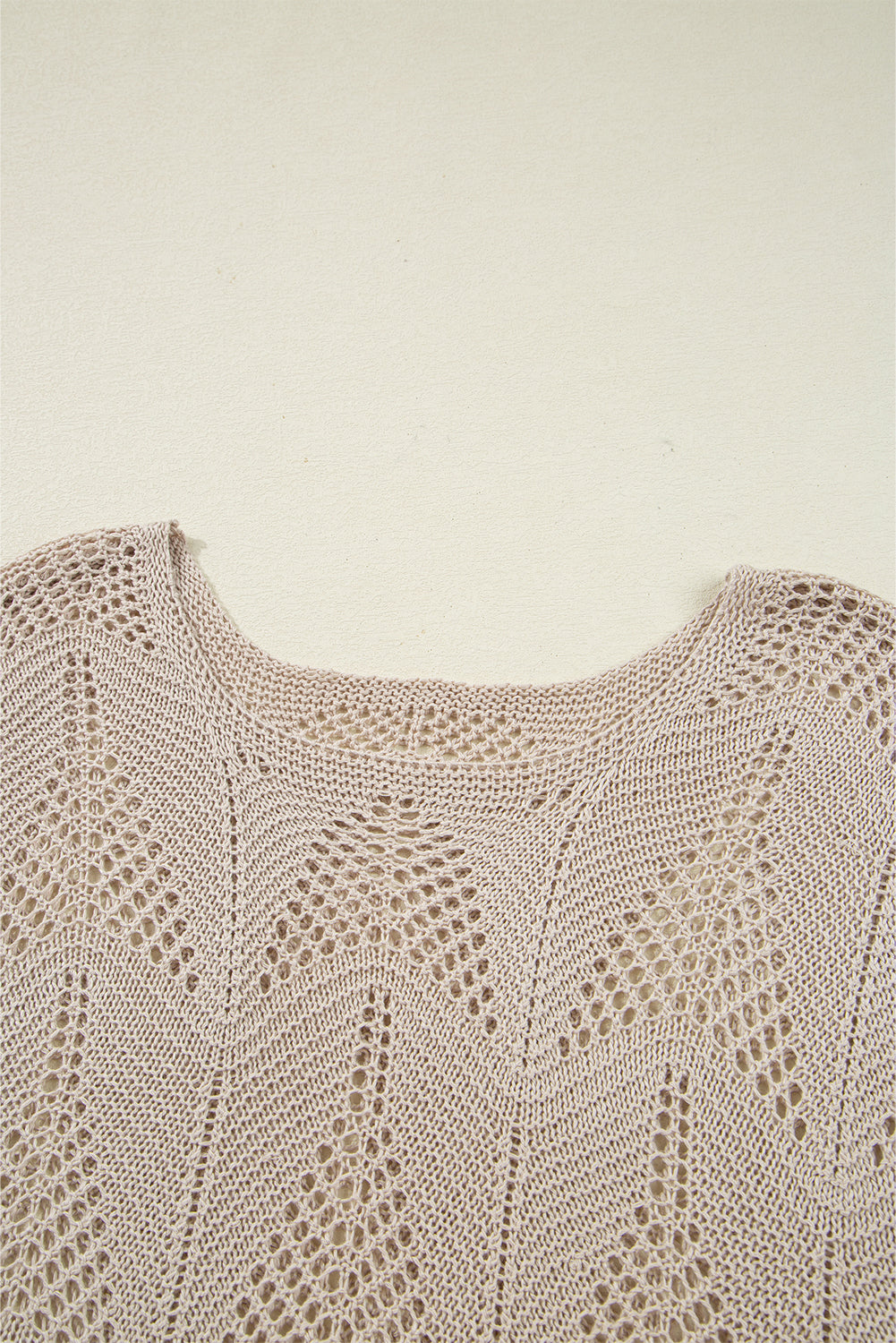 Parchment Hollow Out Knit 7/8 Sleeve Casual Sweater Sweaters JT's Designer Fashion