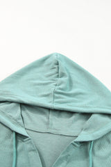Buttoned High and Low Hem Hoodie Sweatshirts & Hoodies JT's Designer Fashion