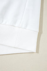 White Colorful Striped Accent Long Sleeve T Shirt Long Sleeve Tops JT's Designer Fashion