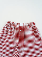 Red Gingham Printed High Waist Shorts Casual Shorts JT's Designer Fashion