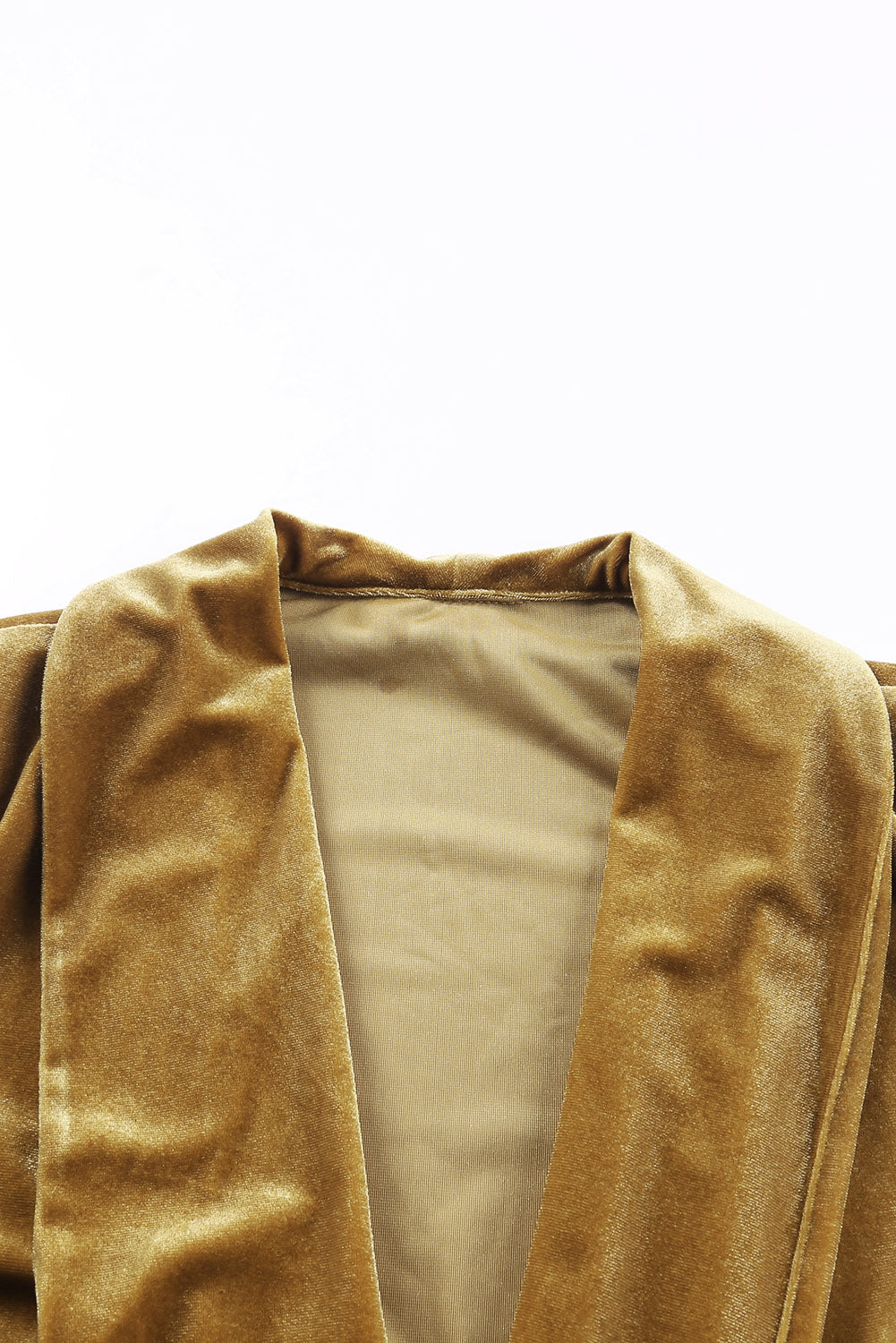 Yellow Velvet Open Front Pocketed Long Duster Sweaters & Cardigans JT's Designer Fashion